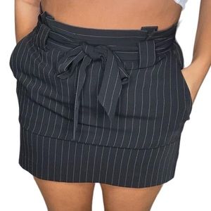 Express Black and White Pinstripe Dress Skirt